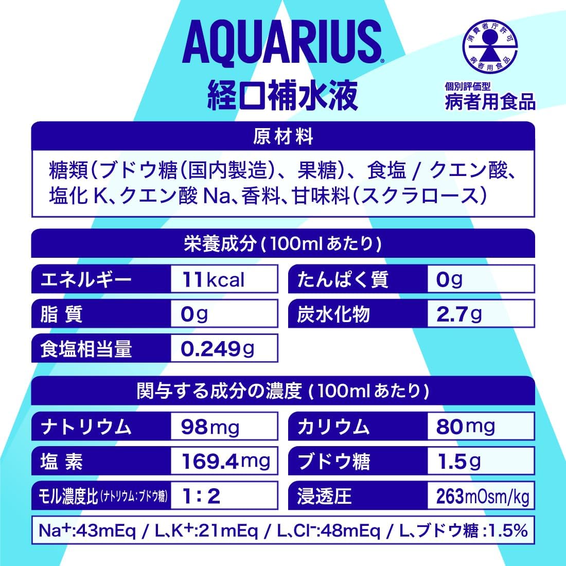 アクエリアス 経口補水液ORS 500ml×2...の詳細画像1