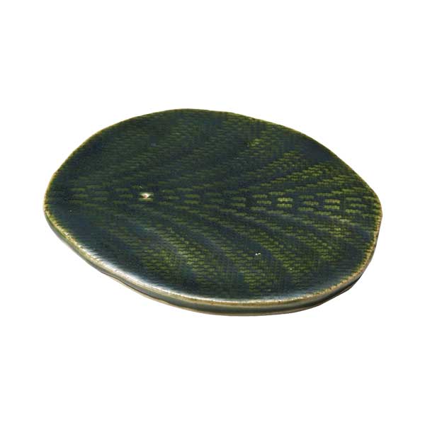 陶器 赤津焼 板皿 小 10.8x9xH0.7cm : 天然素材の雑貨ようび堂Yahoo!店