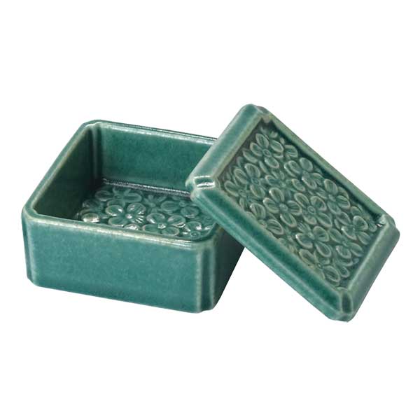 陶器 花紋小箱 7.2x7.2xH4cm : 天然素材の雑貨ようび堂Yahoo!店 - 通販