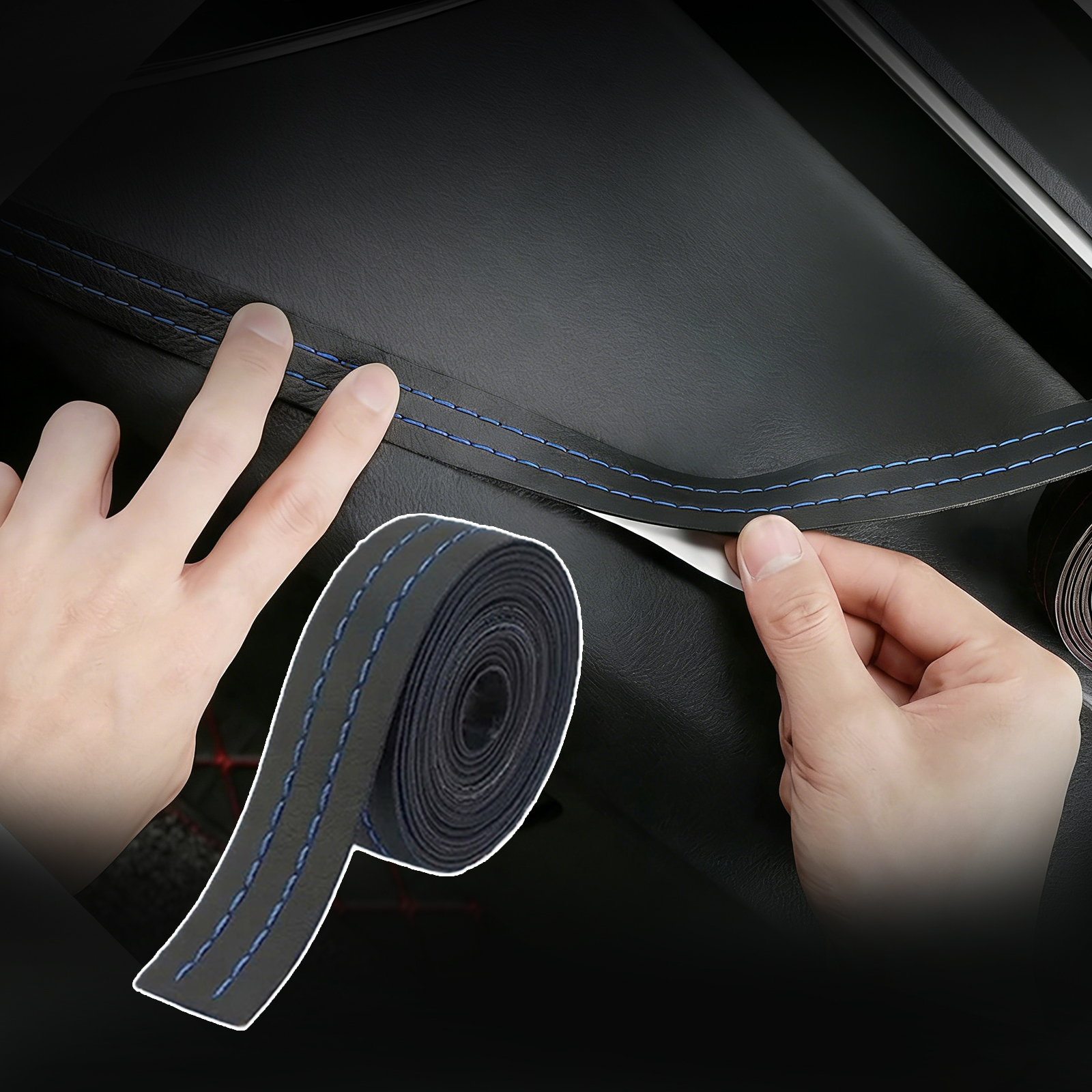 スズキ キャリイトラック ステッチテープ ダブルステッチシート ダブルステッチテープ 車 内装 レザー ドレスアップ  2m YouCar |  | 01