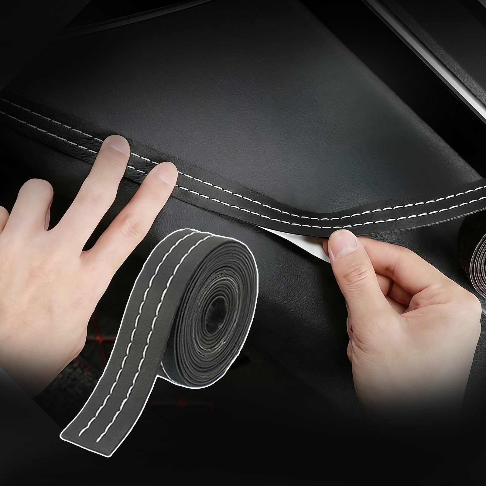 スズキ キャリイトラック ステッチテープ ダブルステッチシート ダブルステッチテープ 車 内装 レザー ドレスアップ  2m YouCar |  | 03