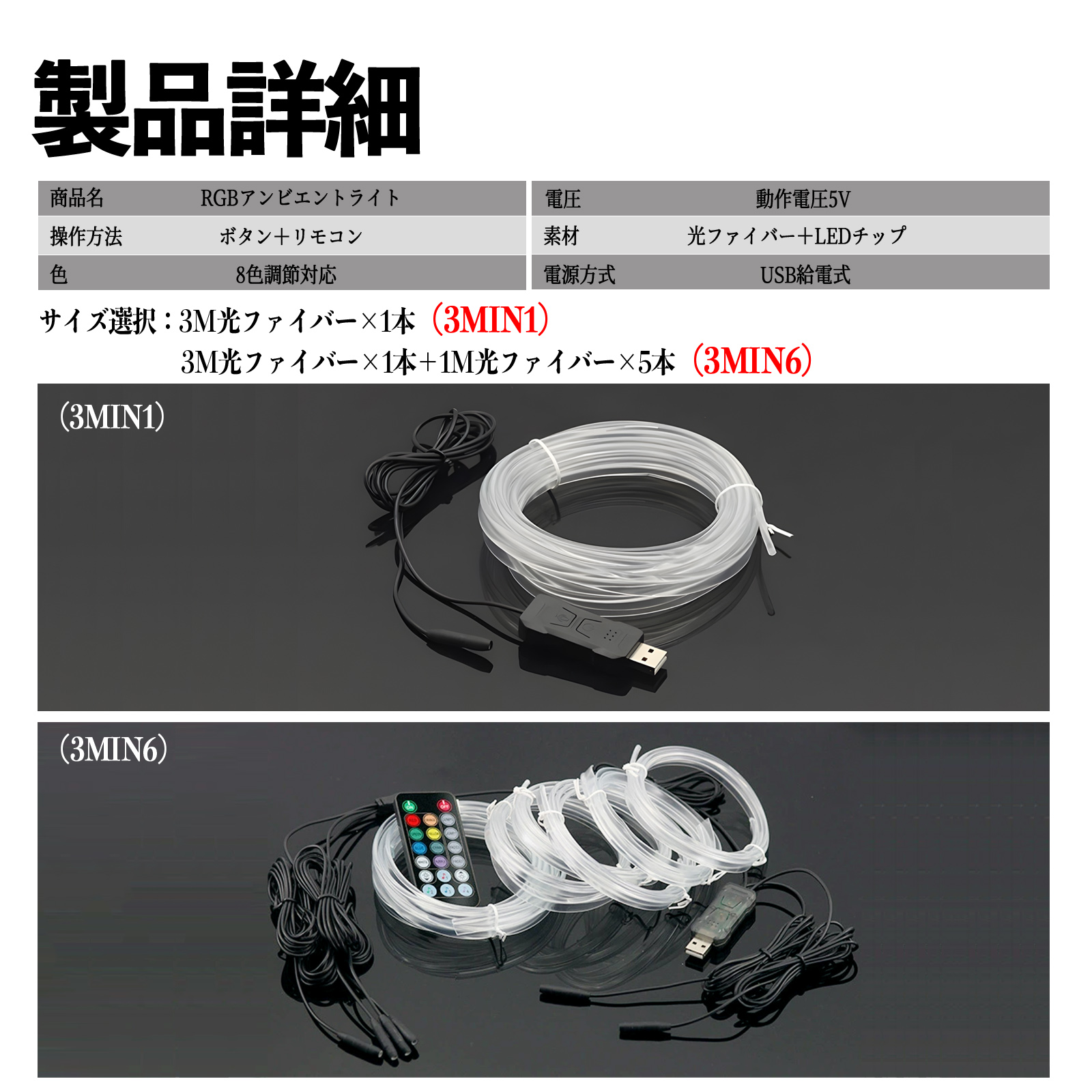 スズキ キャリイトラック RGB アンビエントライト 車内ライト EL ルームランプ フットランプ USB式 雰囲気 YouCar |  | 07