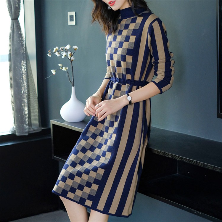 ニットワンピース ロング丈 秋 冬 レデース ワンピース 長袖 秋冬