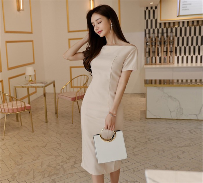 ファイナルバーゲン タイトワンピース フォーマル ワンピース パーティー 結婚式著痩せ5 新色登場