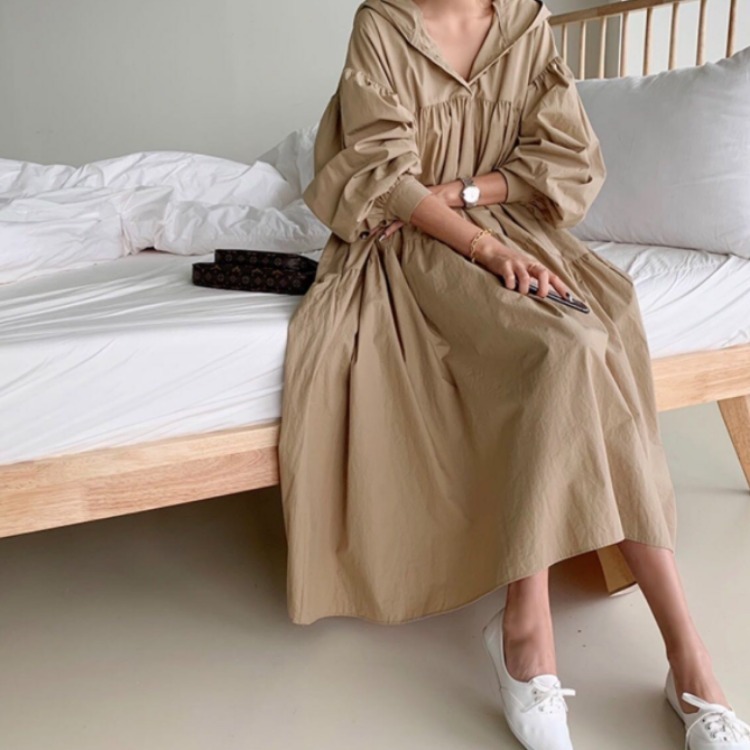 春夏コーデ❤️ロングワンピース　ゆったりシルエット　お出かけ/パーティー用 シャツワンピース レディース 半袖 2type ロングワンピース