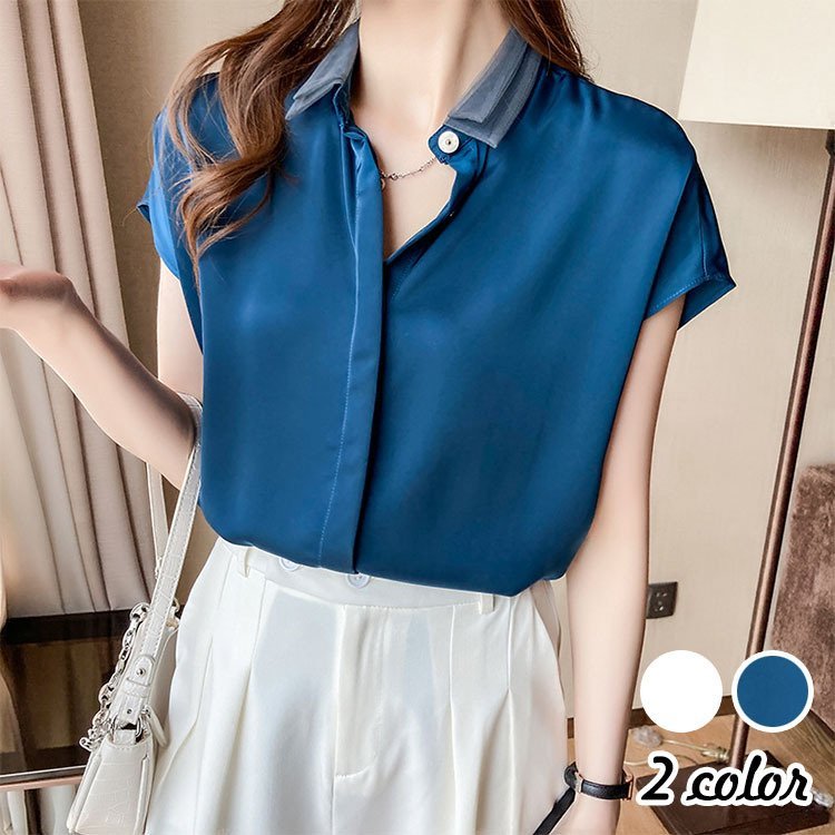 Tシャツ レディース シフォンンシャツ 半袖ベルスリー フォーマル トップス オシャレ 大人 上品 春夏新作レジャー日常 超特価sale開催