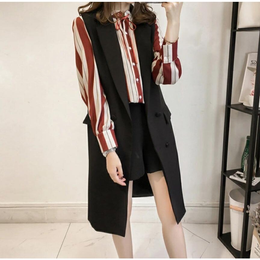 ロングベスト ジレ ベスト ロングコート 前開き レディース テーラード 袖なし ジャケット コーデ トレンチ 春秋 オフィス 通勤 フォーマル 事務服 大きいサイズ