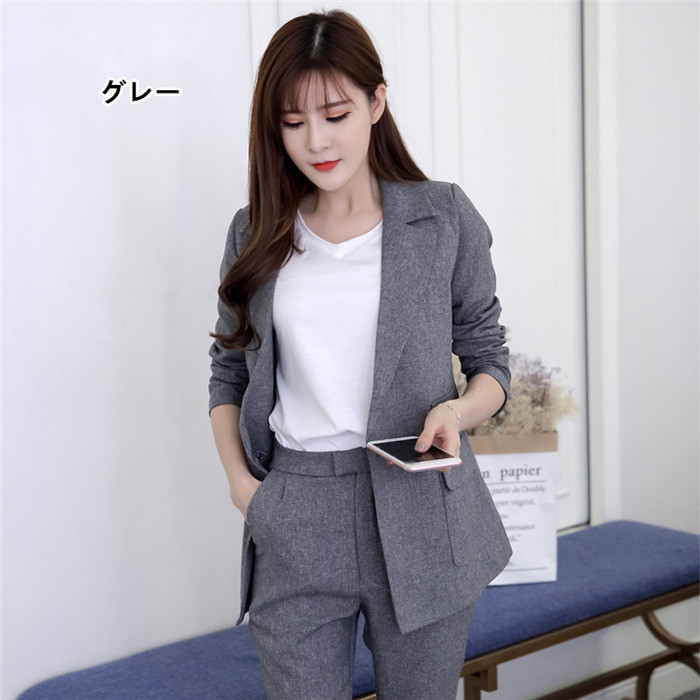 全信頼を寄せる セットアップ レディース 洗えるスーツ テーパード パンツスーツ 服&ファッション小物