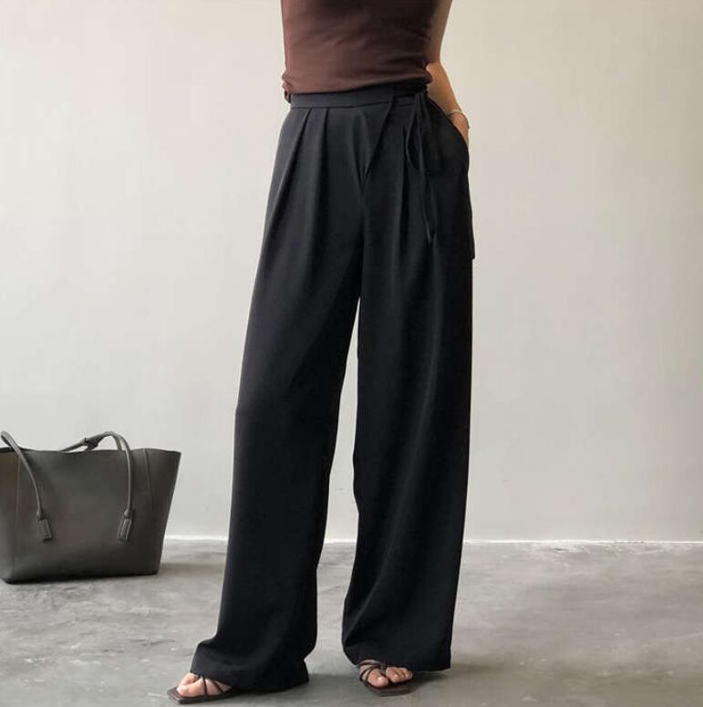 タックワイドパンツ フレアパンツ ワイドパンツ レディース