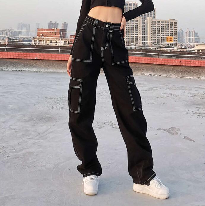 レザー ワイド カーゴパンツ ストリート ルーズ 春 韓国 hr8281 hs-ed-01802.jpg
