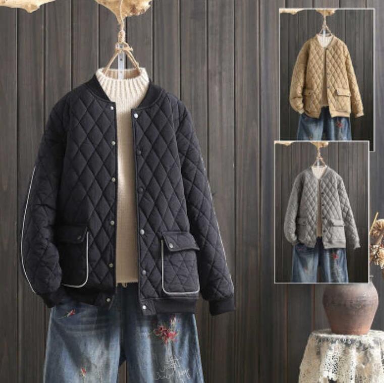 ノーカラーキルティング ジャケット レディース ノーカラー コート