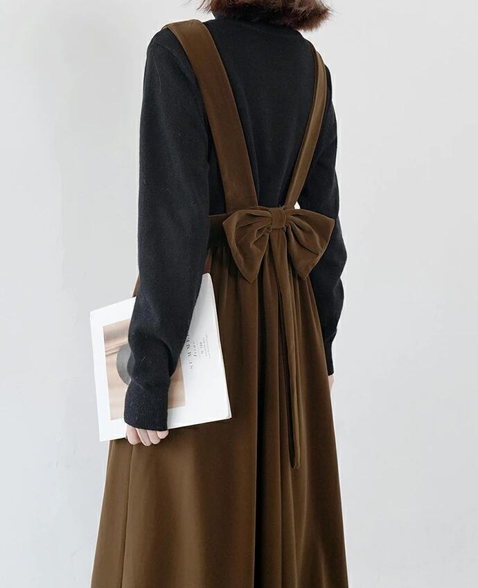 ジャンパースカート 秋 冬 レディース ロングワンピース 大きいサイズ