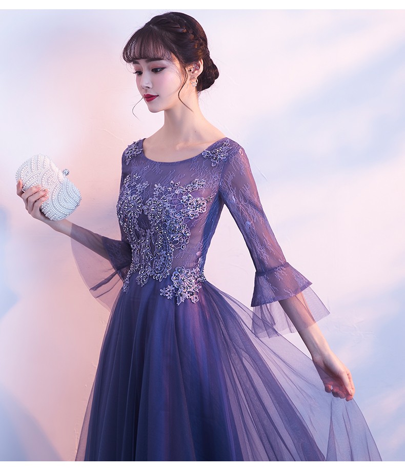 LEJA フレアスリーブボレロ花柄マーメイドドレス結婚式パーティー二次会デート ロングドレス 演奏会パーティードレス ロング丈 袖あり 刺繍