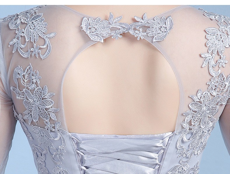 ロングドレス 演奏会 袖あり パーティードレス レース 刺繍 結婚式