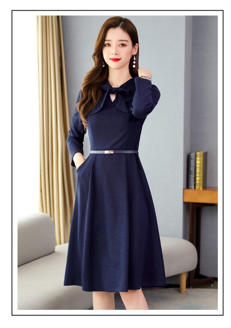 ワンピース レディース きれいめ 40代 春 秋 膝丈 Aラインワンピース