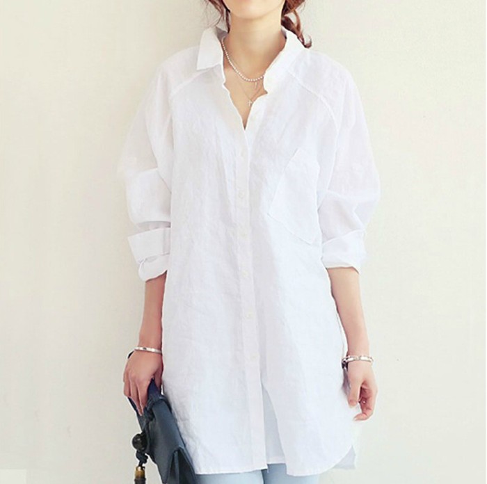 ロングシャツ ブラウス シャツワンピース 長袖 レディース トップス ゆったり 体型カバー シンプル 無地 シャツワンピース ブラウス レディース シャツ トップス ロング