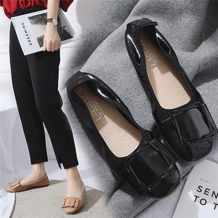 数量限定価格 24cm 38 紐なし ひもなし レザー スクエアトゥ シューズ 靴 ペタンコ ぺたんこ フラットソール ライトベージュ スリッポン パンプス ジョゼフ Joseph シンプル レディース K3143 ガーリー カジュアル かっこいい かわいい きれいめ おしゃれ 着回し