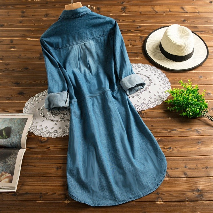 デニムワンピース 40代 秋 コーデ 長袖 デニム チュニック 膝丈 シャツワンピース ベルト付き Aライン 着痩せ カジュアル おしゃれ 通勤 Ol Epb3c08hyz ワンピース チュニック Windowrevival Co Nz