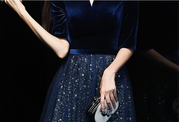 在庫処分 ロングドレス 演奏会 結婚式 ドレス 袖あり マキシ丈 aライン