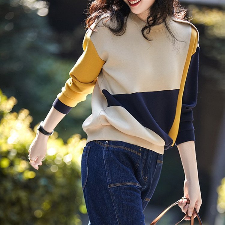 Tシャツ 秋冬  シャツ レディース ロゴT 新作 ファッション トップス 長袖  ロングシャツ  女性 大きいサイズ 大 上品 秋着 秋服 通勤 ブラウス お洒落 tx-cn-109-h4.jpg