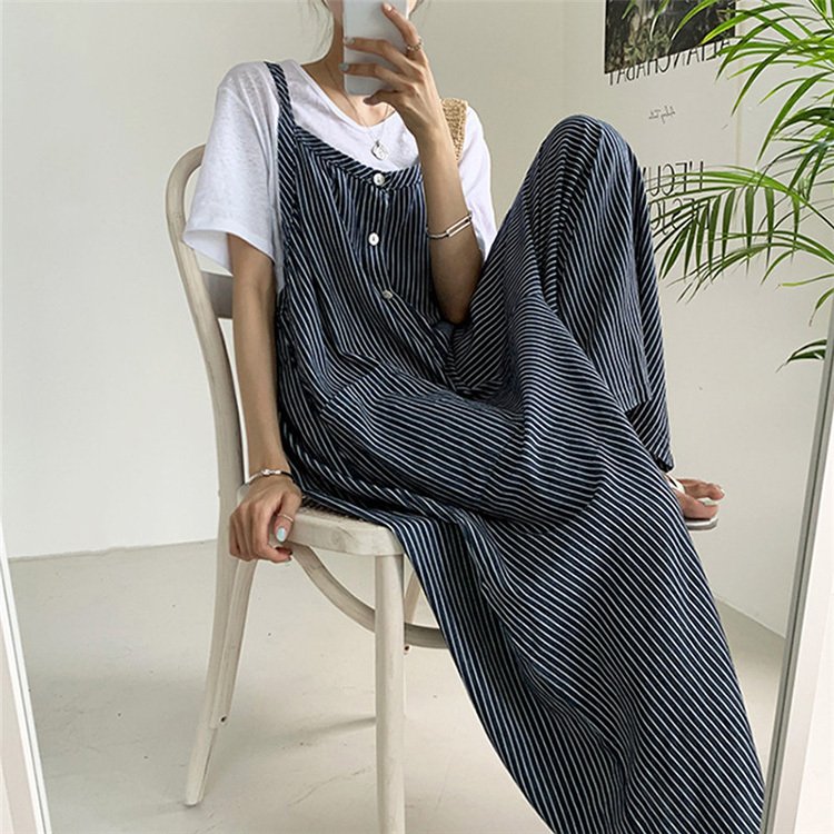 ビブパンツ　ボーダー レディース S オーバーオール ビブパンツ ボーダー レディース S オーバーオール ちぢめる