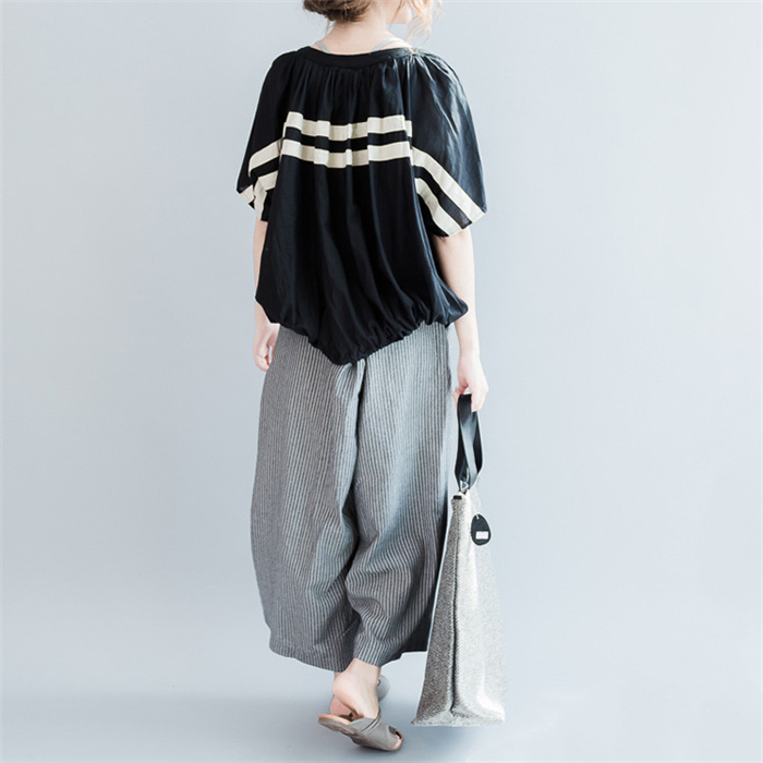 tシャツ レディース 半袖 春 夏 ブラウス ドルマンスリーブ ス ストライプ 春夏 カジュアル ナチュラル 体型カバー プルオーバー おしゃれ tシャツ レディース 半袖 春 夏 ブラウス ドルマンスリーブ