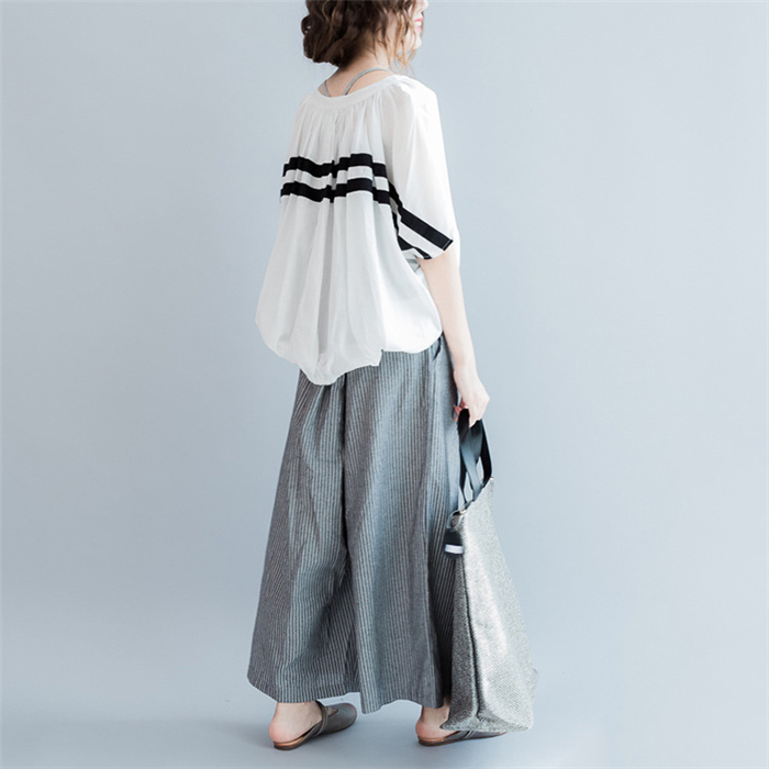 tシャツ レディース 半袖 春 夏 ブラウス ドルマンスリーブ トップス ストライプ 春夏  カジュアル ナチュラル  体型カバー  プルオーバー  おしゃれ かわいい tシャツ レディース 半袖 春 夏 ブラウス ドルマンスリーブ