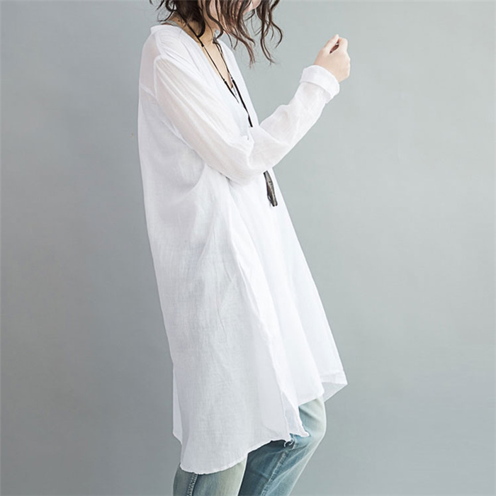 シャツ スキッパーシャツ チュニック ロングシャツ レディース