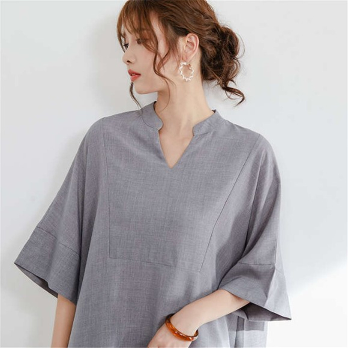 「LE'RURE」 半袖ワンピース MEDIUM オフホワイト osharewalker ワンピース レディース 夏 シャツワンピース