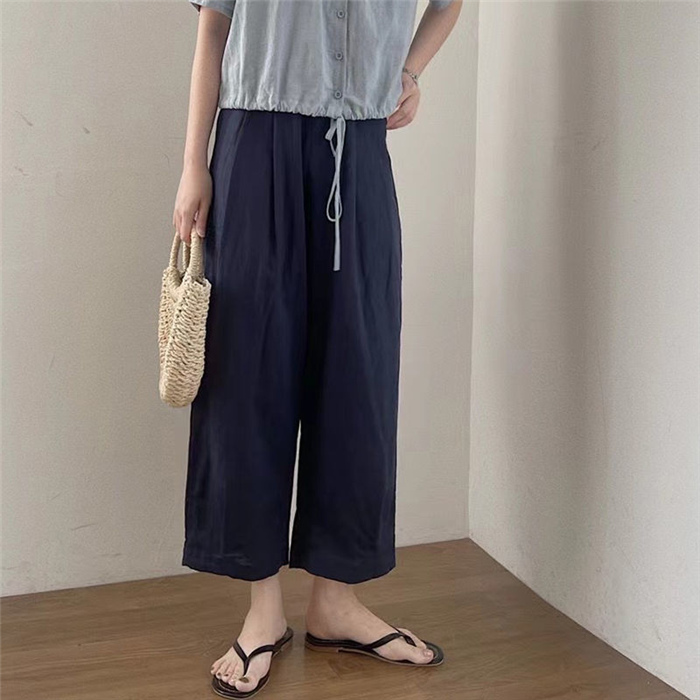 夏 薄手 超ソフト地 脚長 ウエストゴム ワイドパンツ 韓国 g203 ベストストア Beststore レディース デニム ワイドパンツ ハイ