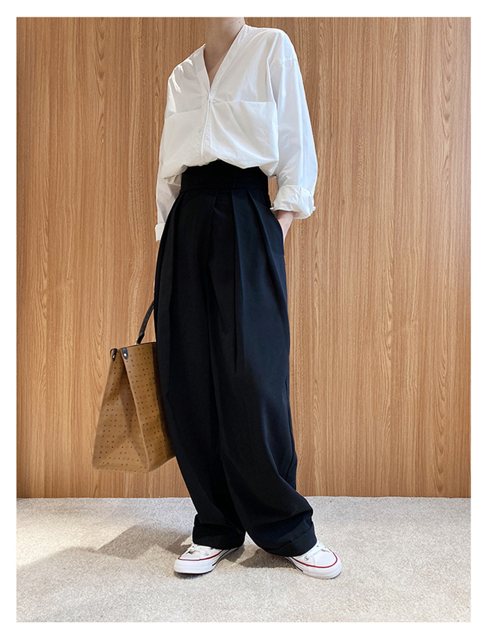 【LOEWE】ウール アシンメトリー ワイドパンツ タック入り LOEWE ウール アシンメトリー ワイドパンツ タック入り | NET-A