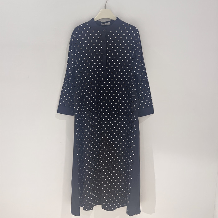 BURBERRY ダークグレー ドット柄 ワンピース 40 BURBERRY ダークグレー ドット柄 ワンピース 40