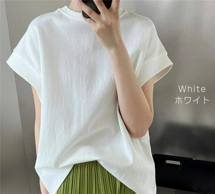 フレンチスリーブtシャツ 無地T クルーネック tシャツ フレンチ フレンチスリーブtシャツ 無地T クルーネック tシャツ フレンチ