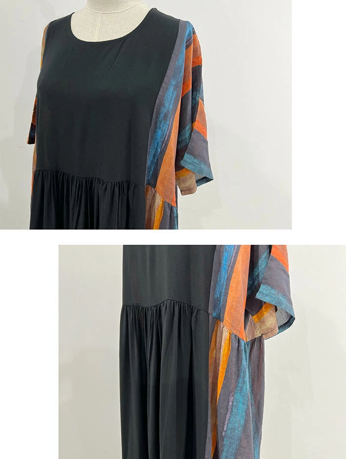 ワンピース ロングワンピース マキシワンピース きれいめ 春 夏 五分袖