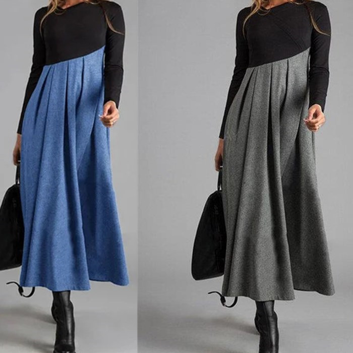 ワンピース レディース 長袖 Vネック マキシ丈 秋冬ワンピース ロングワンピース 着痩せ 体型カバー 通勤 オフィス おしゃれ お出かけ 30代/40代/50代/60代 xd-bc-006501.jpg