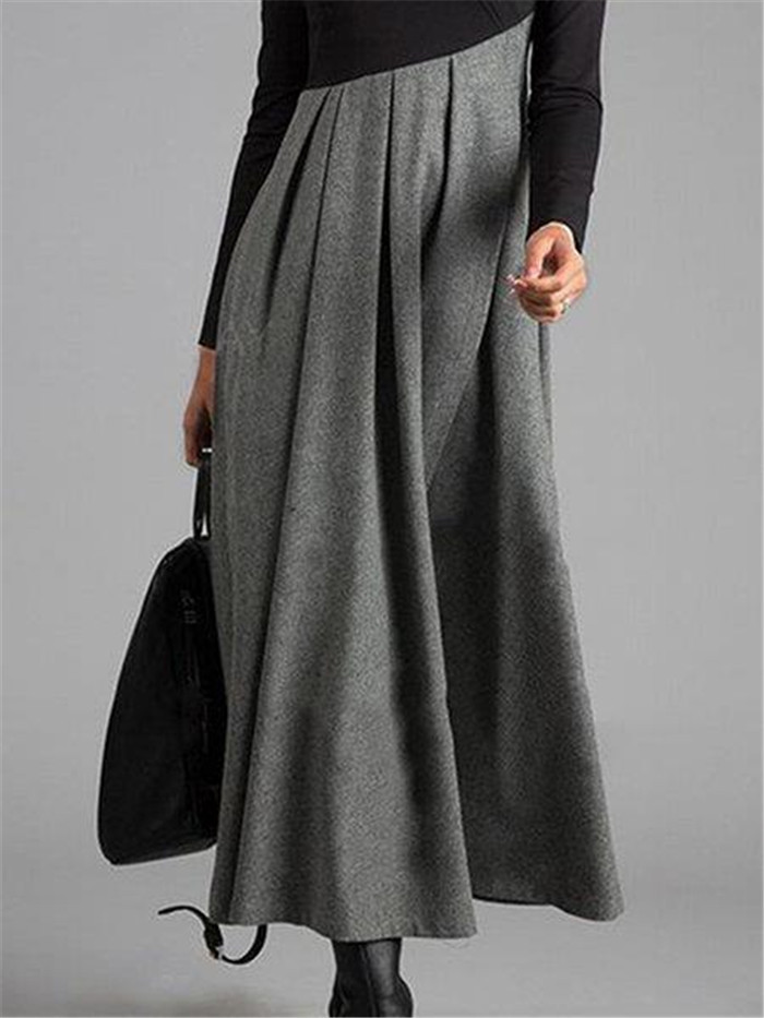 ロングワンピース レディース ワンピース ロング丈 秋 冬 バイカラー