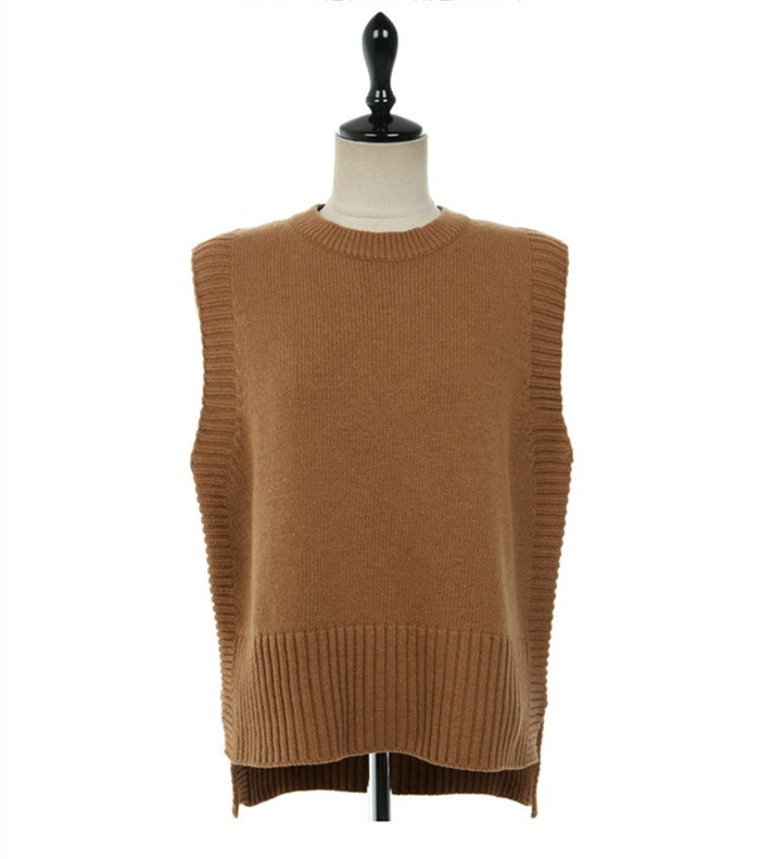 ニットベスト レディース 秋 冬 ニットセーター ノースリープ 無地