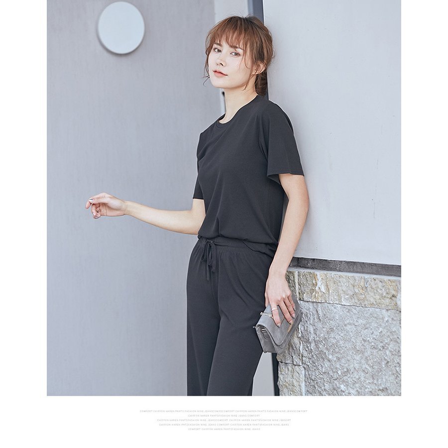 セットアップ レディース 40代 春 夏 半袖 ブラウス シャツ パンツスーツ ワイドパンツ 上下セット おしゃれ 着痩せ ロングパンツ オフィス 通 代引き人気