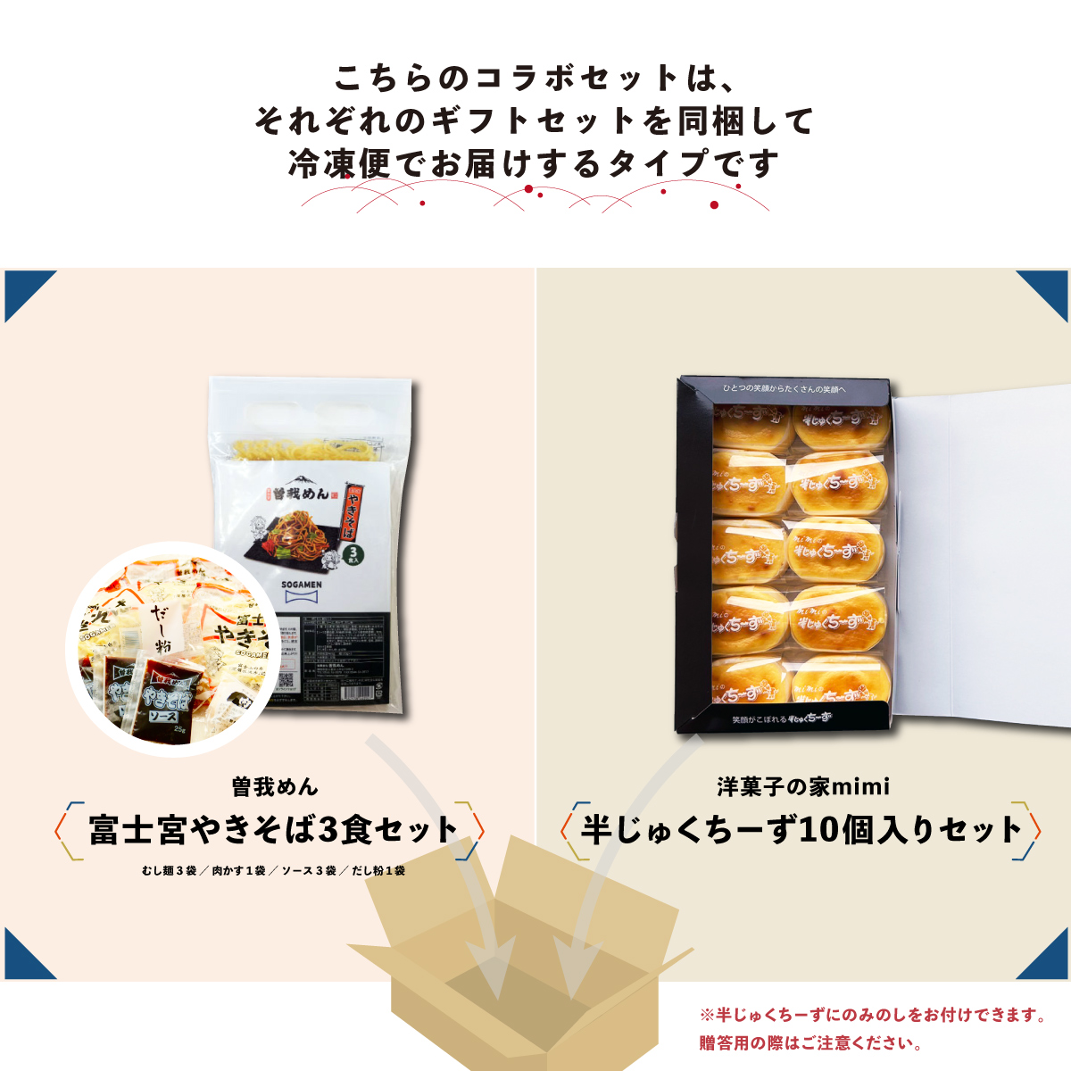 こちらのコラボセットは、それぞれのギフトセットを同梱してお届けするタイプです
