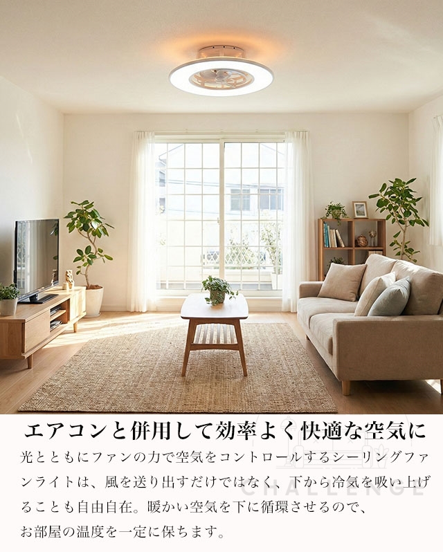 シーリングファンライト 首振り led シーリングライト ファン付き 8~12
