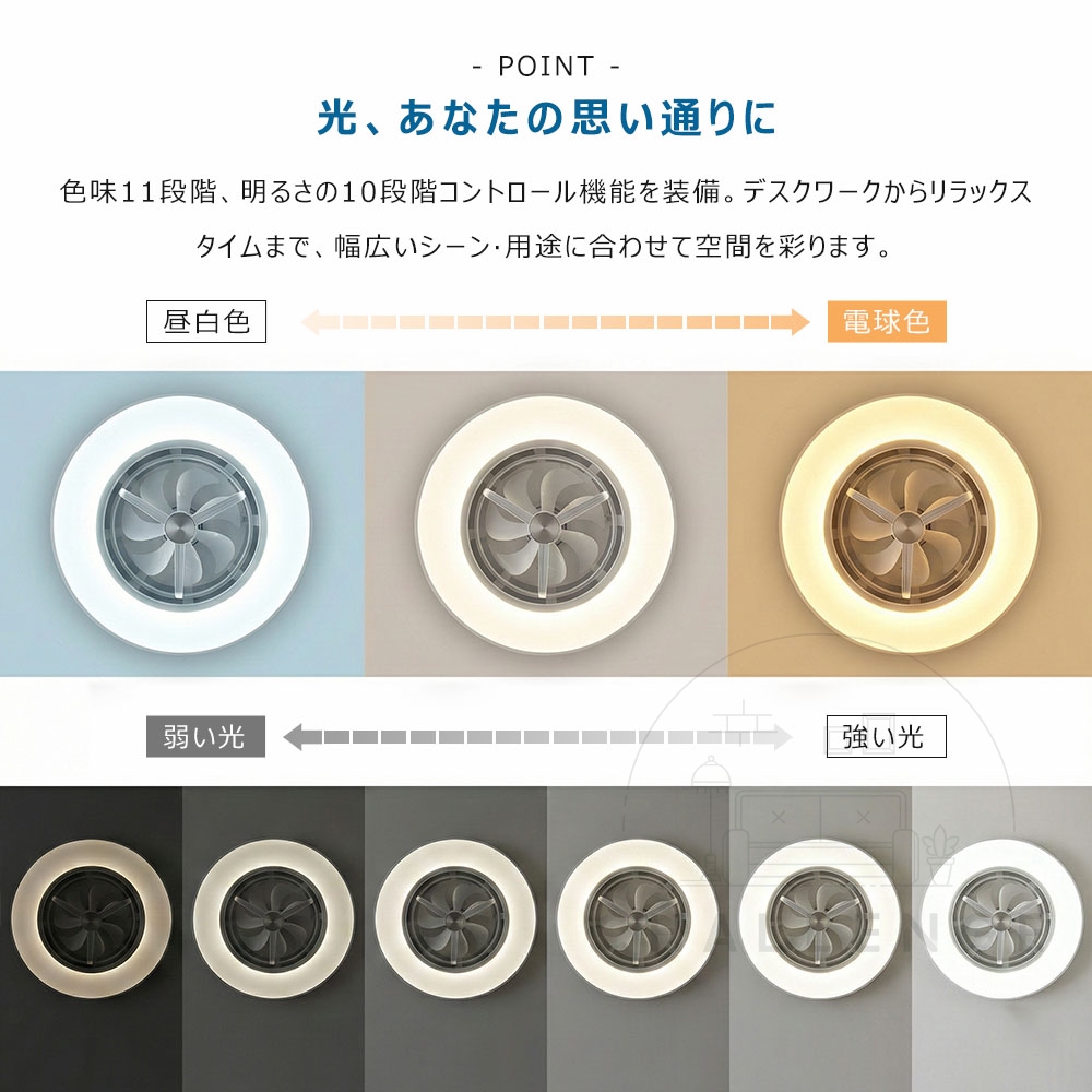 シーリングファンライト 首振り led シーリングライト ファン付き 8~12 