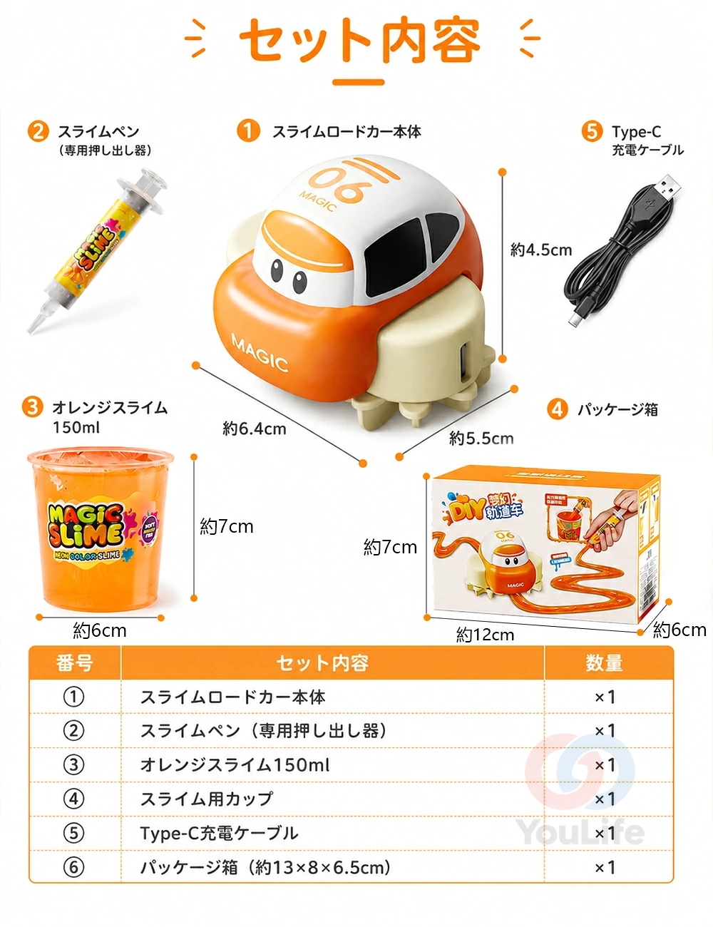 スライム ミニカー キット 水晶粘土 知育玩具 レール作成 DIY おもちゃ