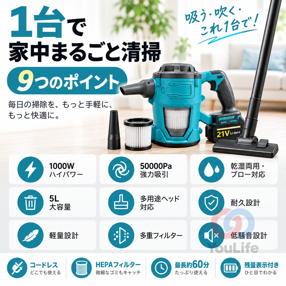 掃除機 業務用 強力吸引 50000PA リンサークリーナー マキタ互換