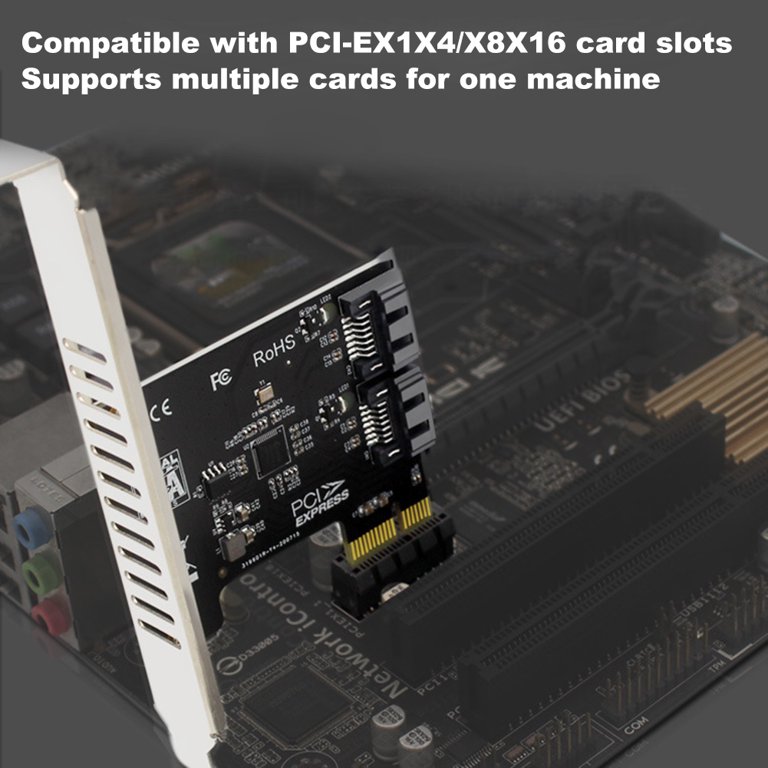 PCI Express x1 to 2ポート SATA 3.0 拡張カード PH52A JMB582チップ