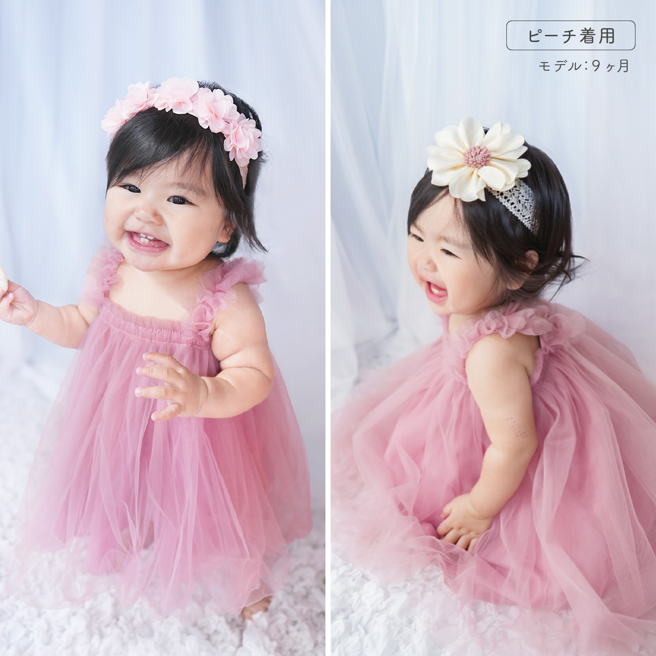ベビー ヘアバンド 赤ちゃん リボン レース 花 ヘアアクセサリー 女の子 ターバン 髪飾り お宮参り 結婚式 【3本セット】ベビーヘアバンドセット  regalo | regalo（パーティグッズ） | 08