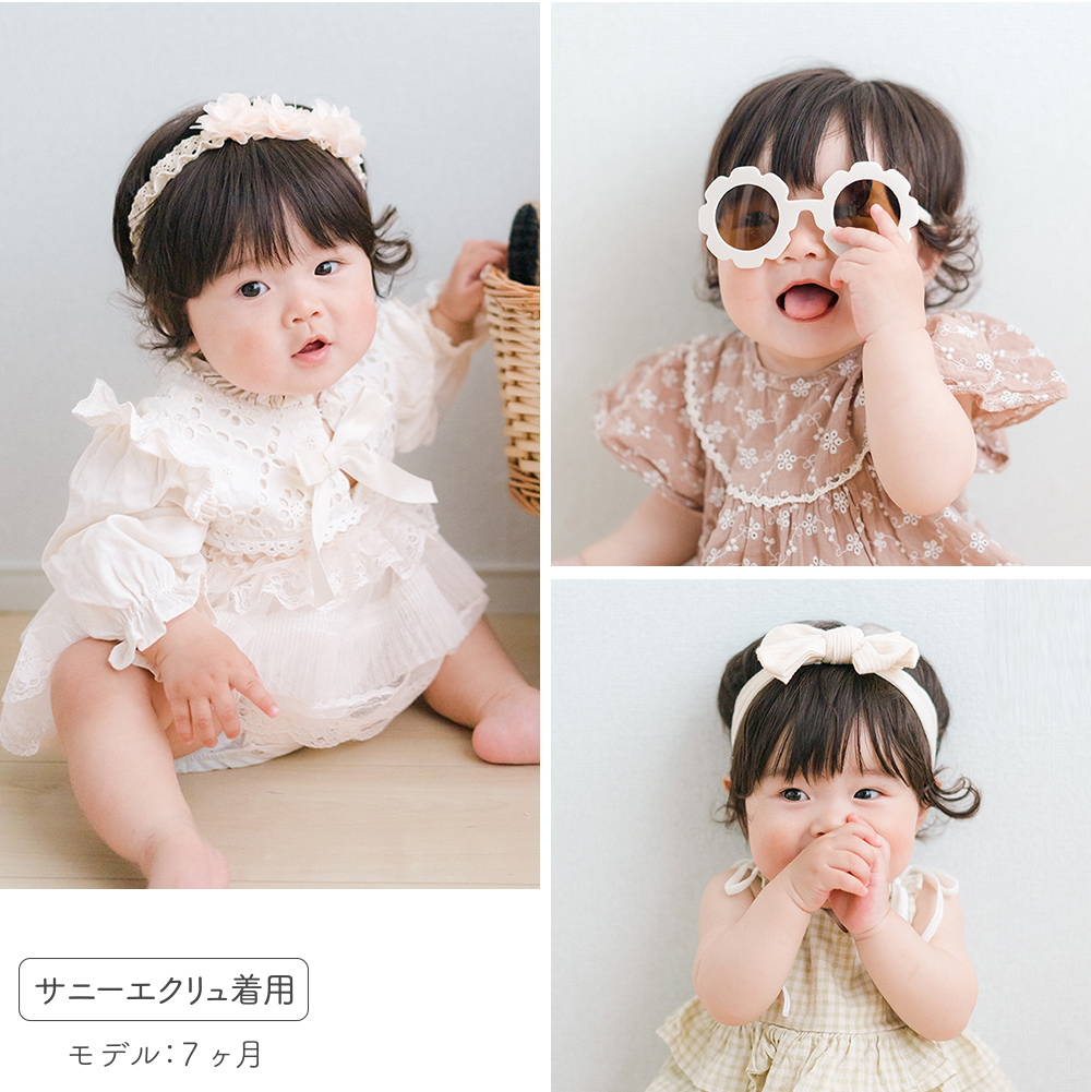 ベビー ヘアバンド 赤ちゃん リボン レース 花 ヘアアクセサリー 女の子 ターバン 髪飾り お宮参り 結婚式 【3本セット】ベビーヘアバンドセット  regalo | regalo（パーティグッズ） | 09