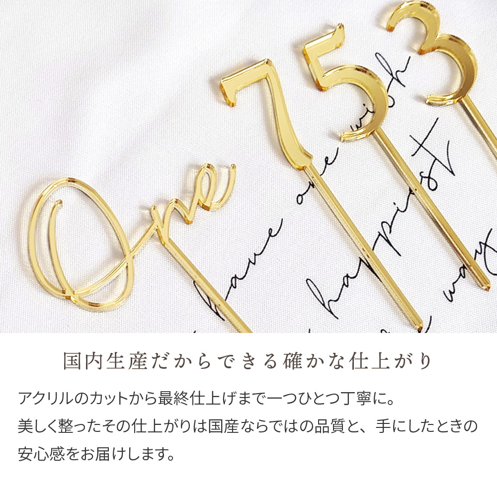 アクリル 数字 ケーキトッパー 誕生日 1/2...の詳細画像2