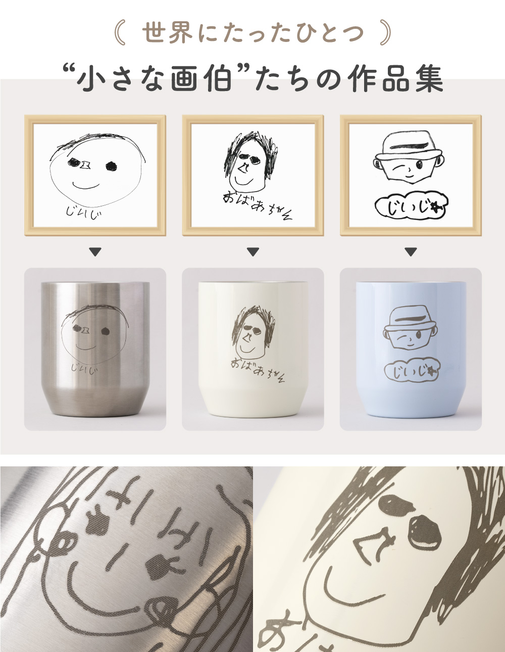 父の日 子供の絵 タンブラー プレゼント 似顔絵 手書き サーモス