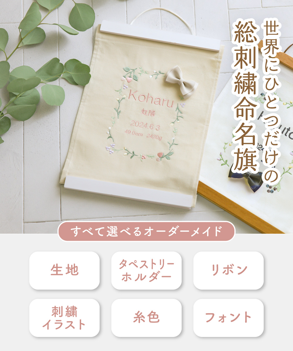 regalo 名前旗 命名書 女の子 男の子 全部選べる 節句 出産祝い 百日