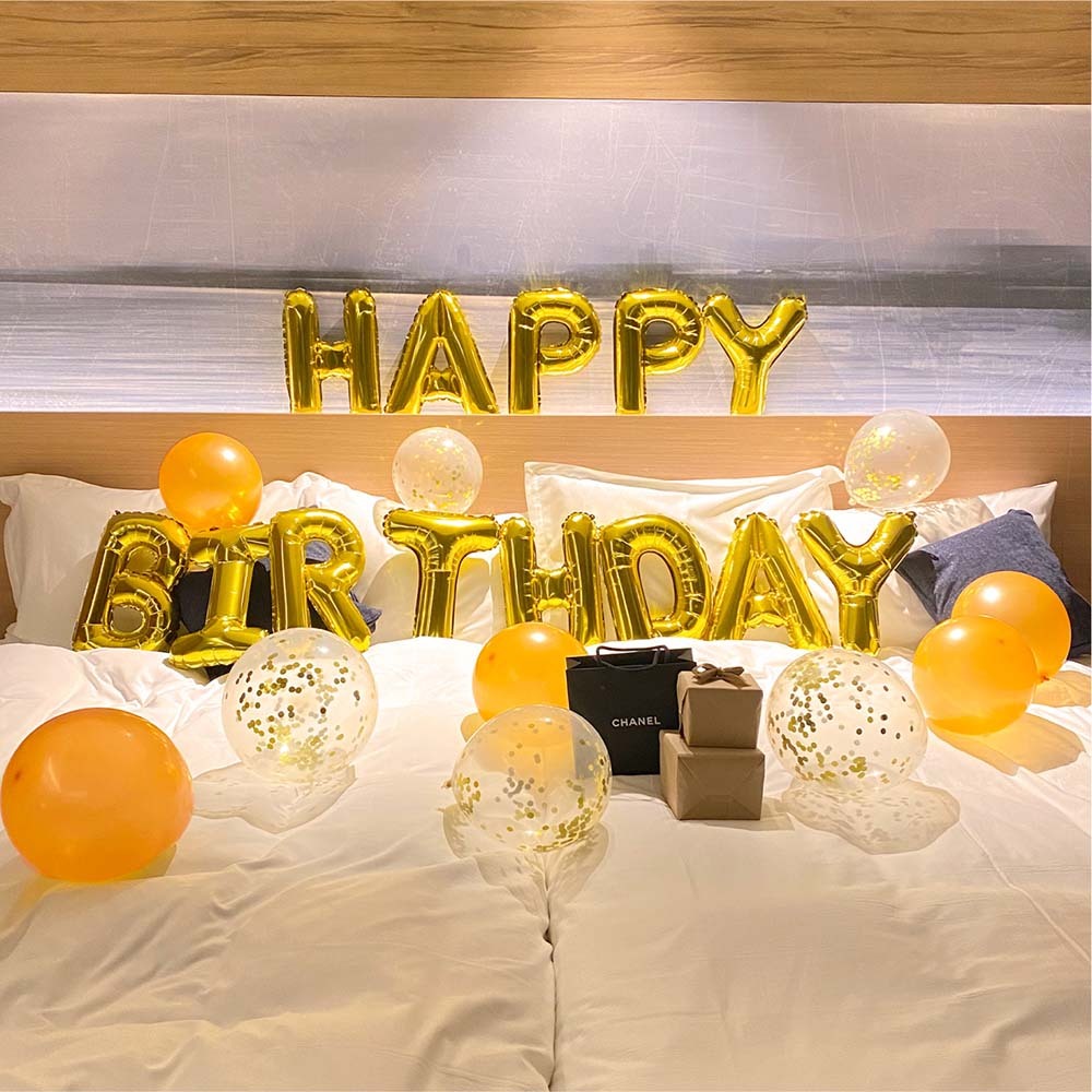 誠実】 男の子 誕生日 バルーン 英文字 regalo お祝い ycm 友達 風船 ホテル コンフェッティ プチパーティー